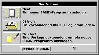 R-BASIC Startbildschirm