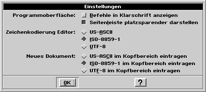 ScreenShot Edith Einstellungen